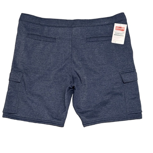 Men's Wrangler XL Shorts Heather Blue Cargo Utility Sweats Comfort Drawstring - Picture 4 of 8
